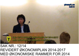 SAK NR.: 12/14 REVIDERT ØKONOMIPLAN 2014-2017  MED ØKONOMISKE RAMMER FOR 2014